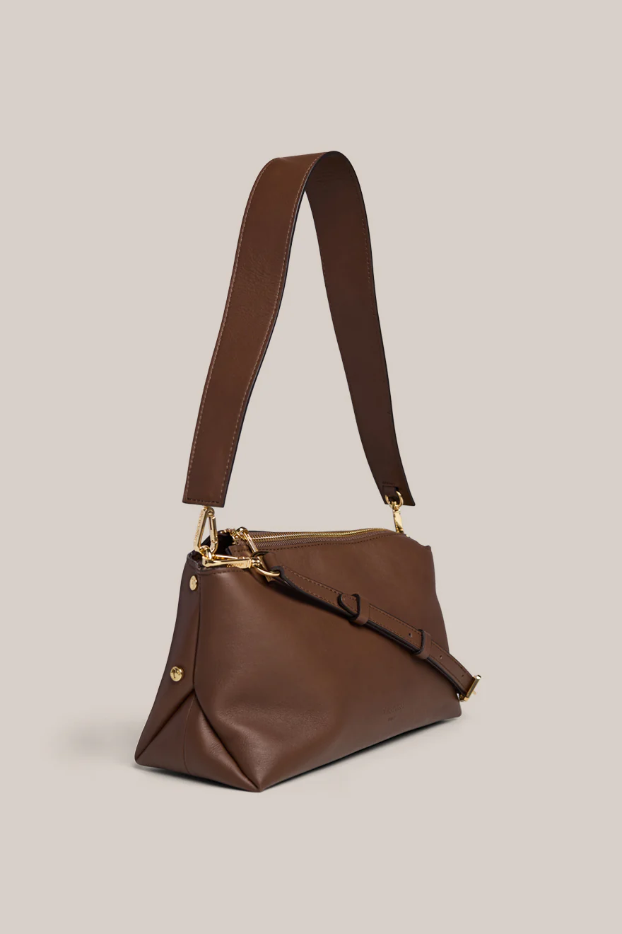 Clara Chocolate Shoulder Crossbody Bag - Image 4