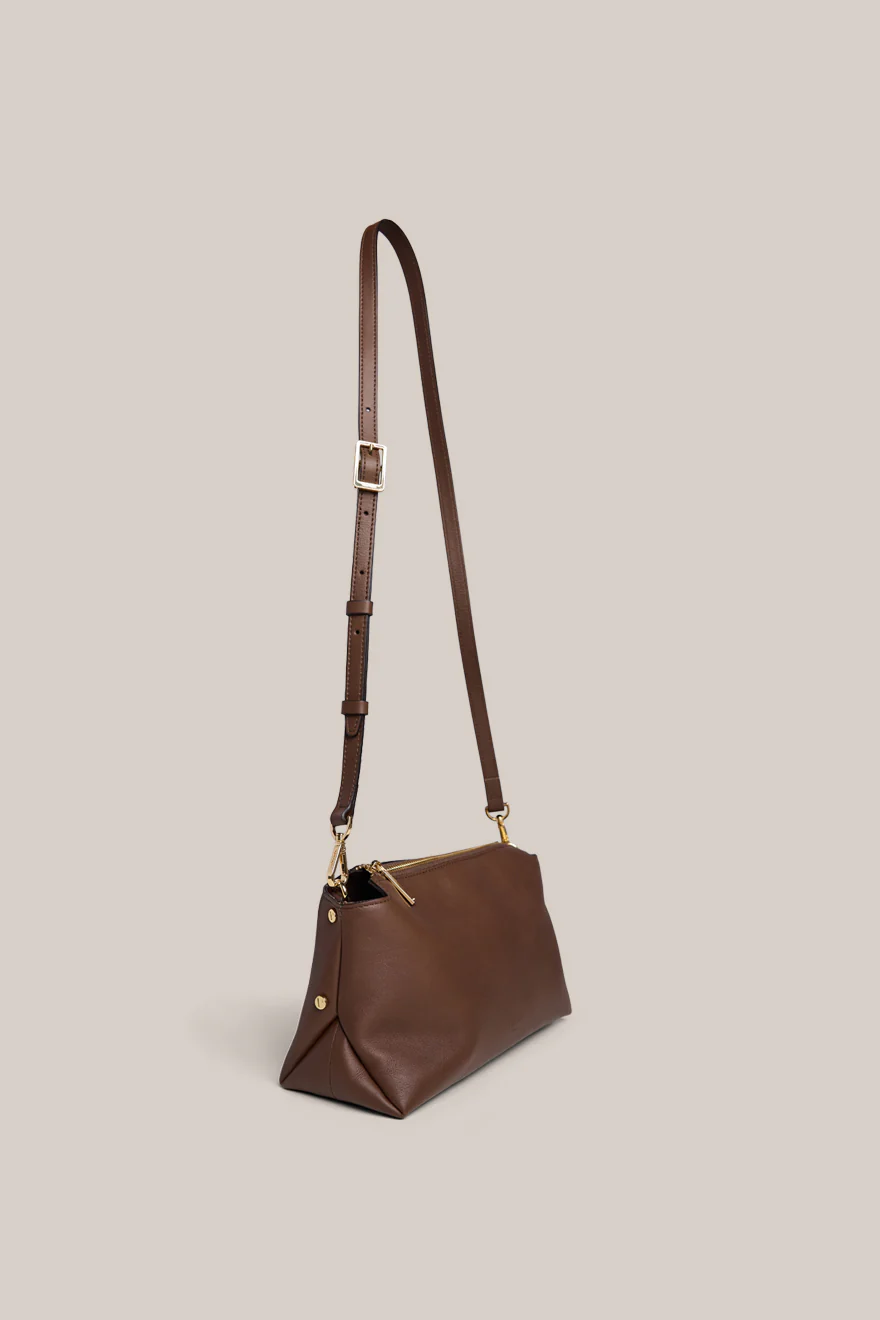 Clara Chocolate Shoulder Crossbody Bag - Image 5
