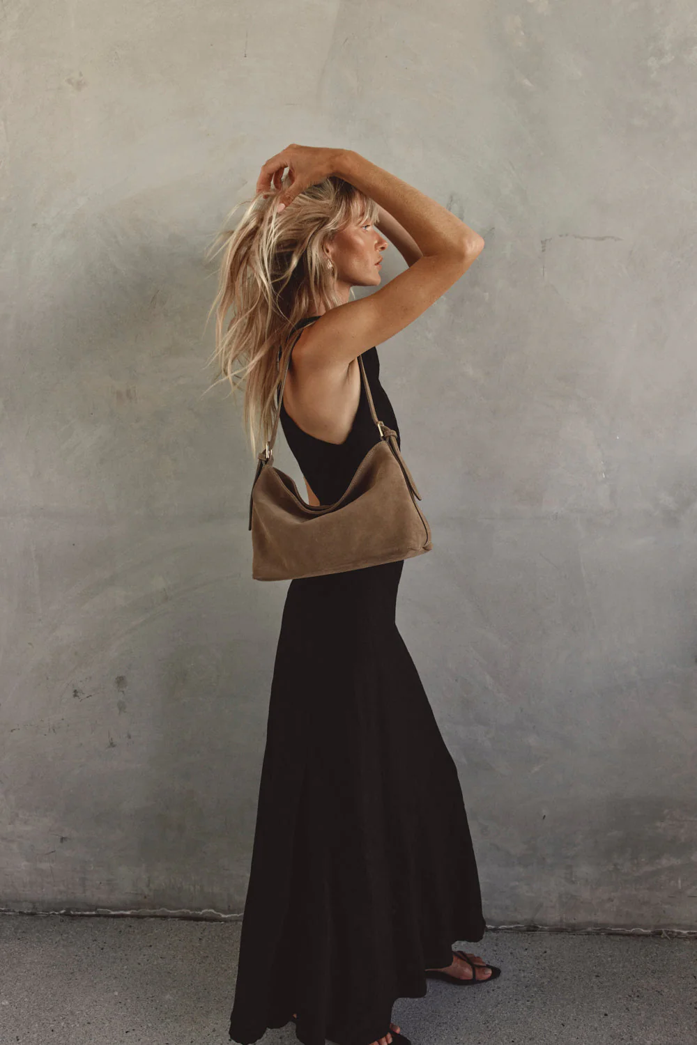 Eden Brown Suede Shoulder Bag - Image 3