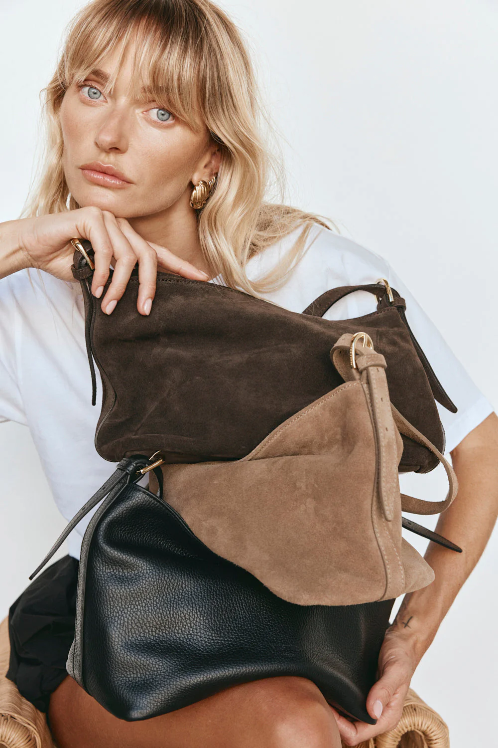 Eden Brown Suede Shoulder Bag - Image 6