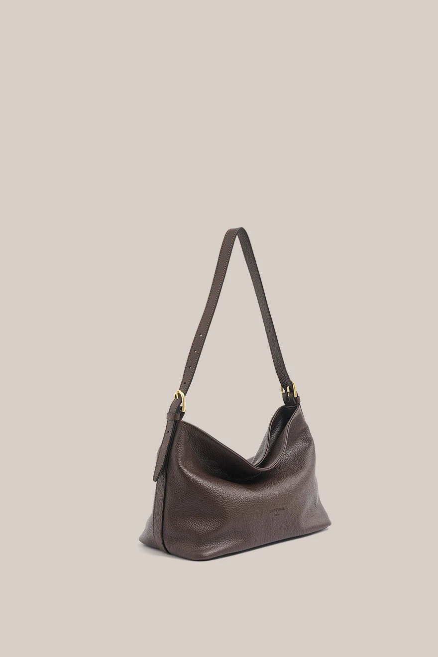 Eden Dark Chocolate Leather Shoulder Bag - Image 4