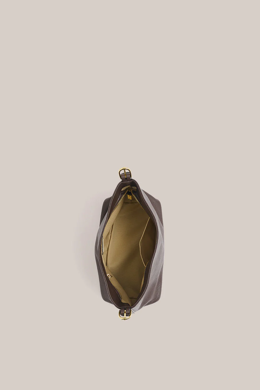 Eden Dark Chocolate Leather Shoulder Bag - Image 5