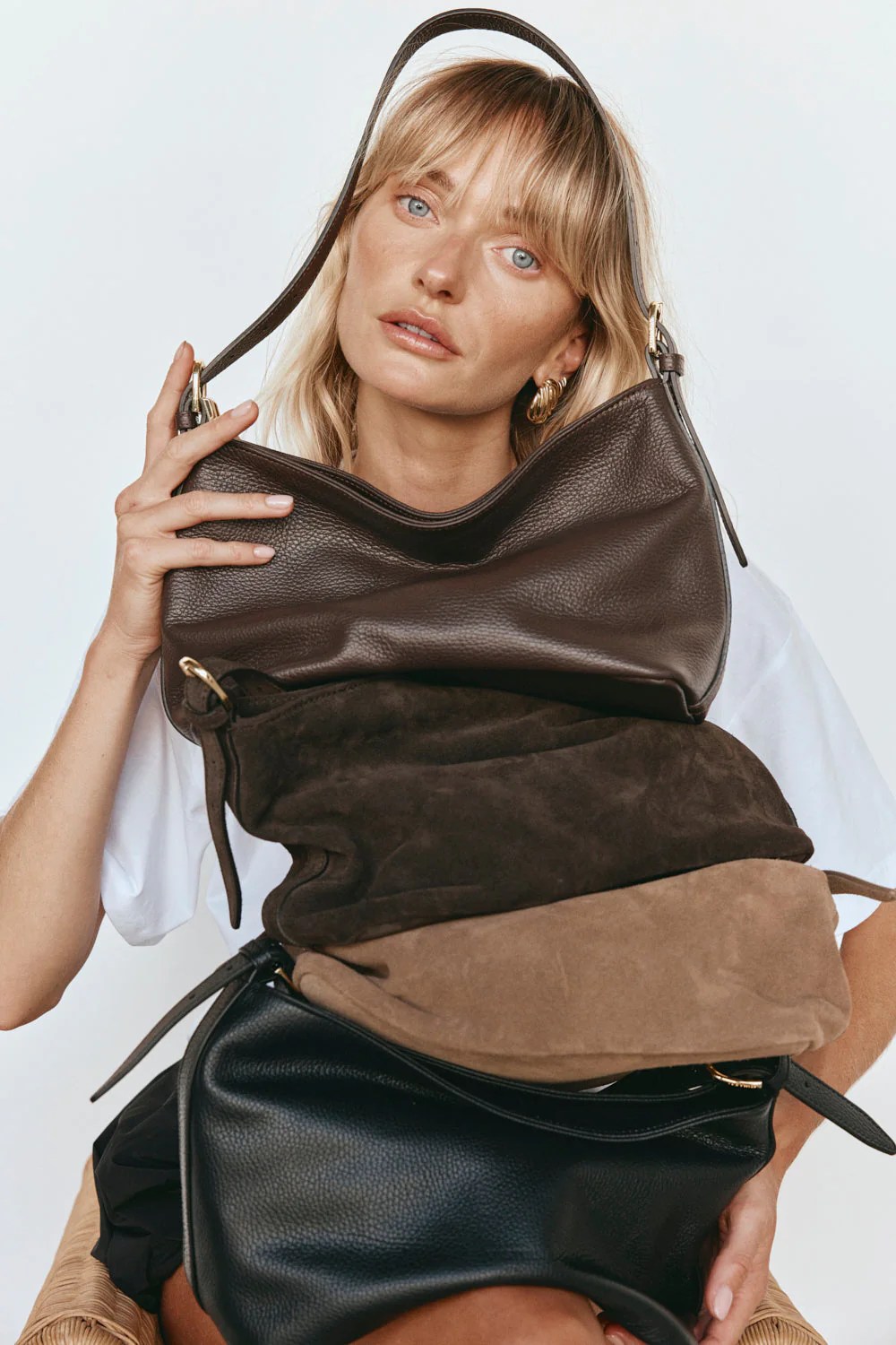 Eden Dark Chocolate Leather Shoulder Bag - Image 6