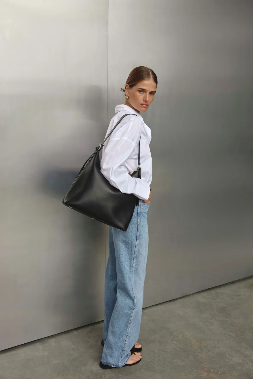 Harper Large Black Leather Hobo - Image 3