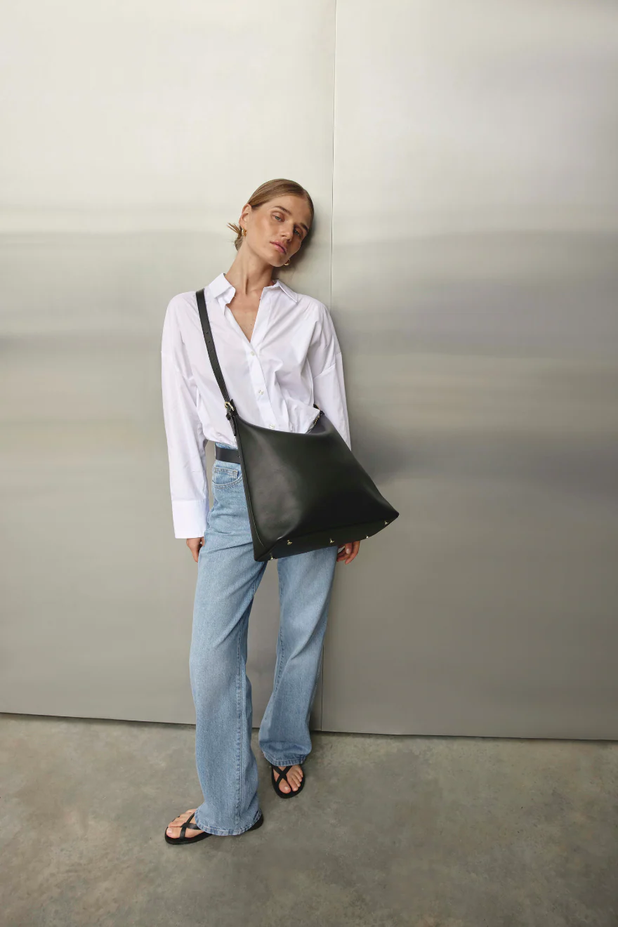 Harper Large Black Leather Hobo - Image 4