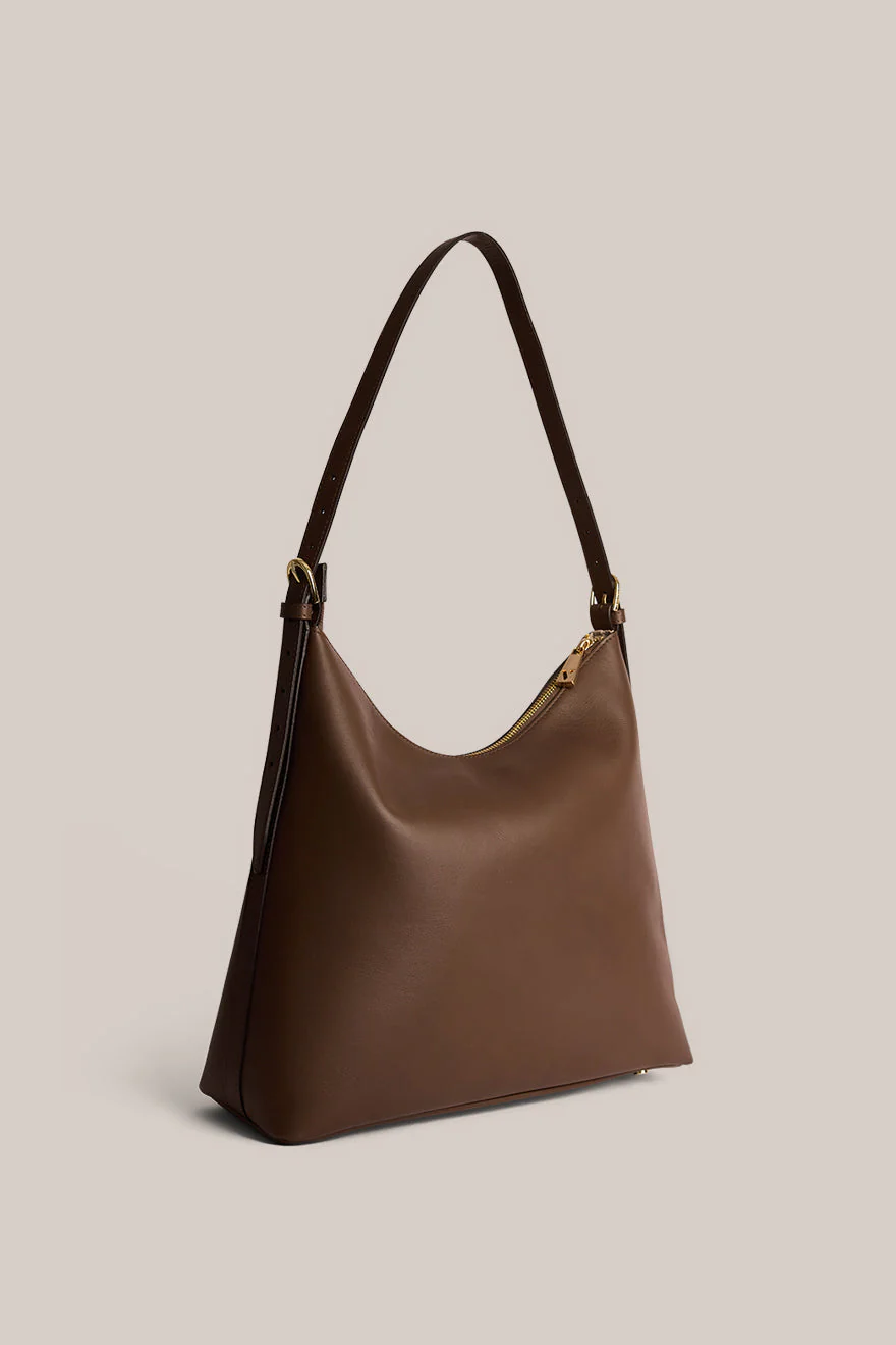 Harper Large Chocolate Leather Hobo - Image 4