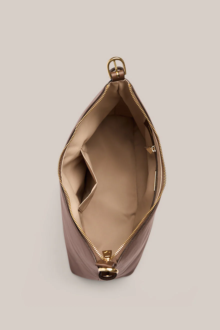 Harper Large Chocolate Leather Hobo - Image 5