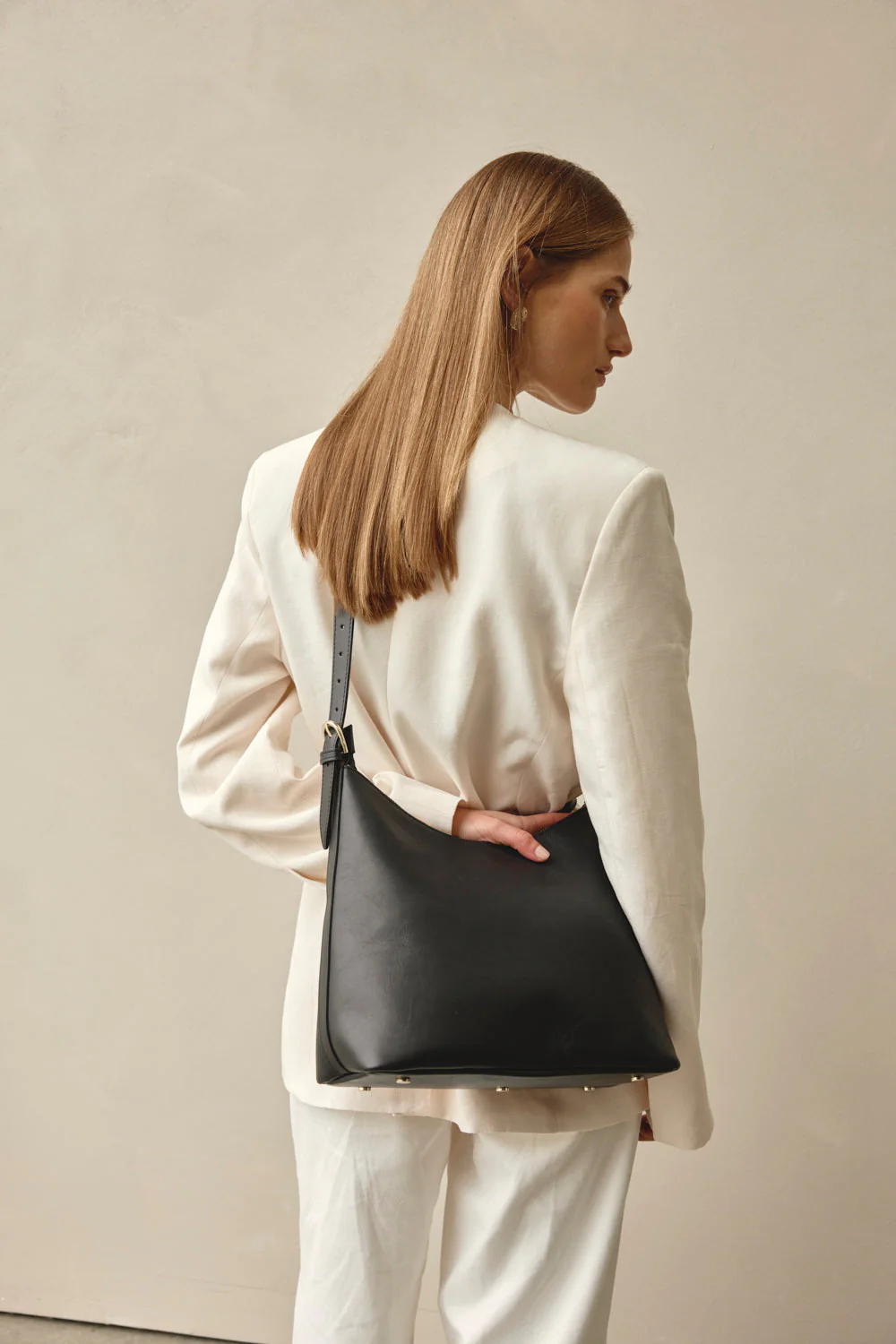 Harper Black Leather Hobo - Image 4