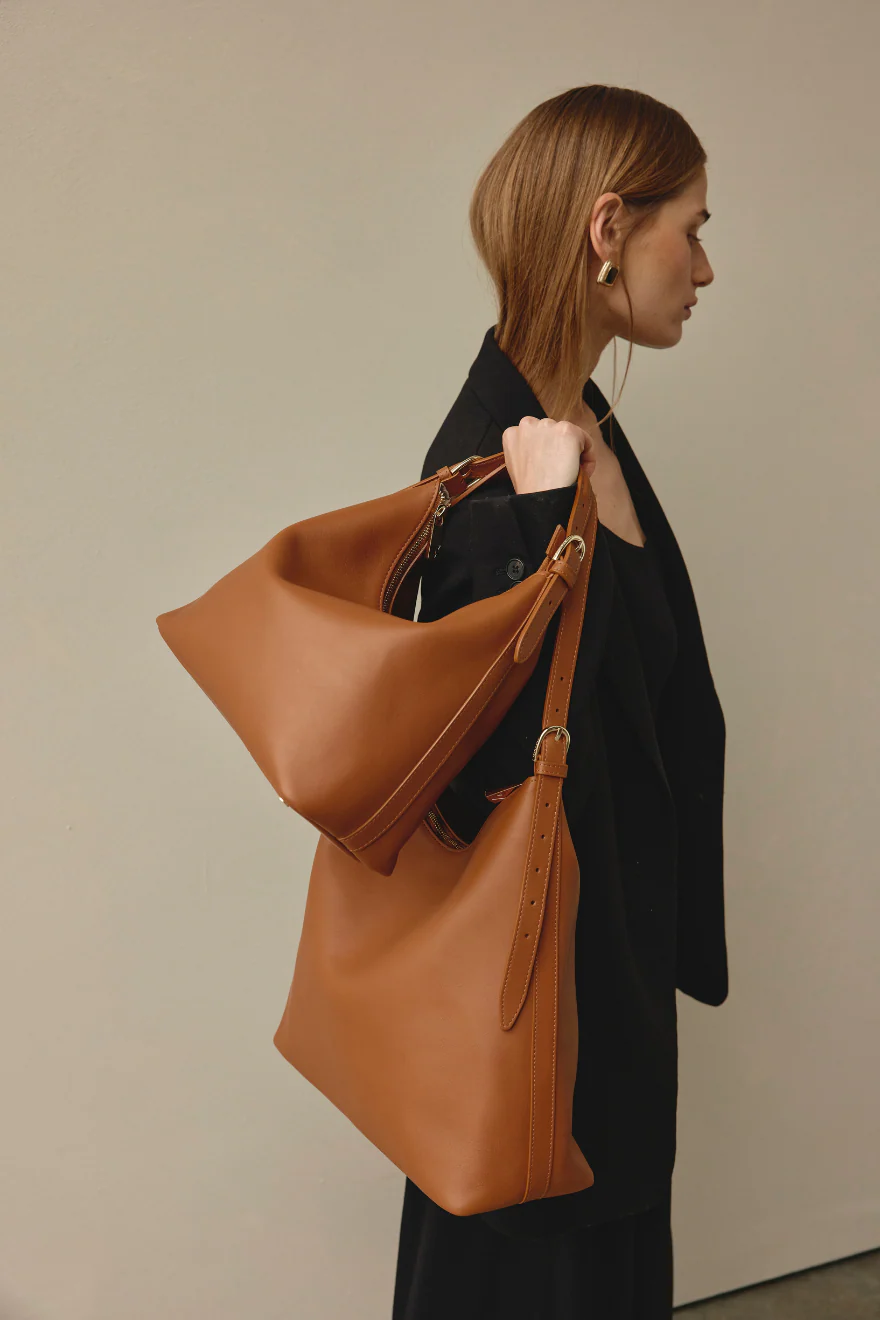 Harper Tan Leather Hobo - Image 3