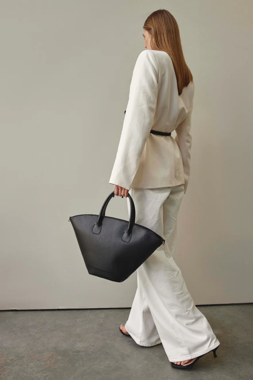Jamie Black Leather Tote - Image 3