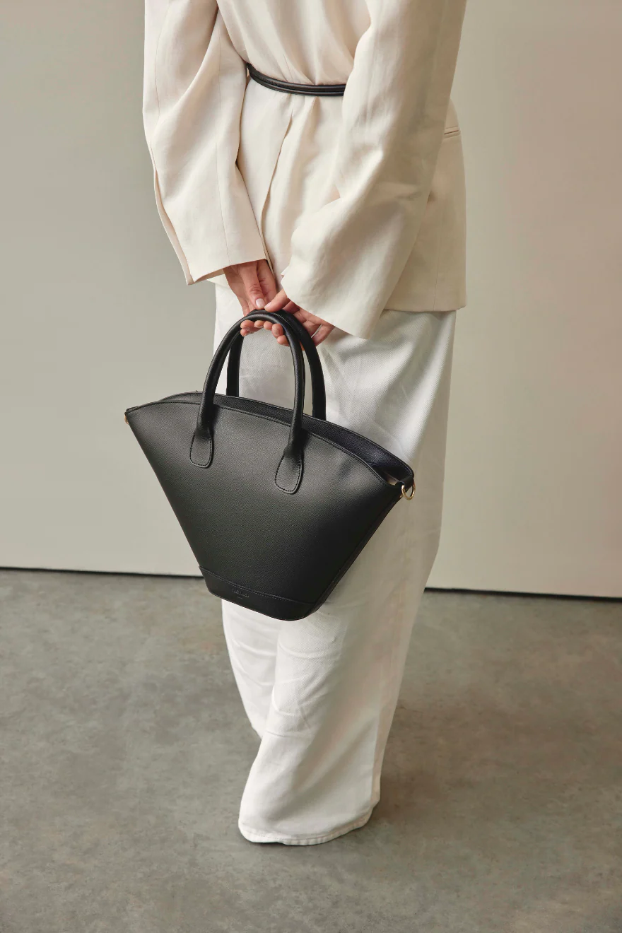Jamie Black Leather Tote - Image 4