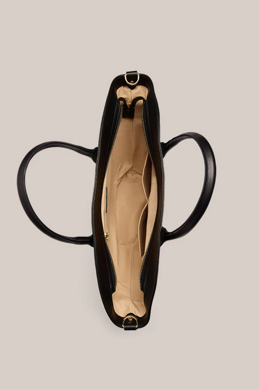 Jamie Black Leather Tote - Image 5