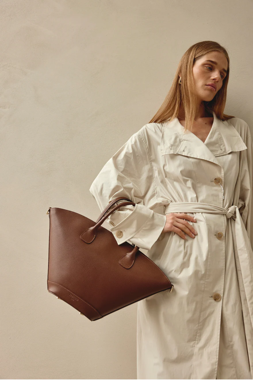 Jamie Chocolate Leather Tote - Image 3