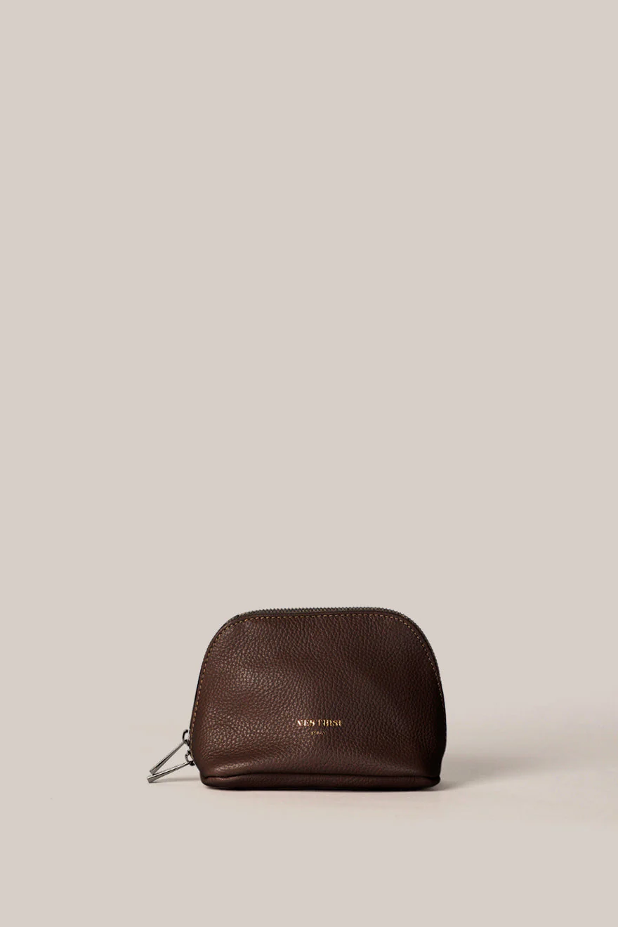Leather Dark Chocolate Cosmetic Pouch Duo - Image 3