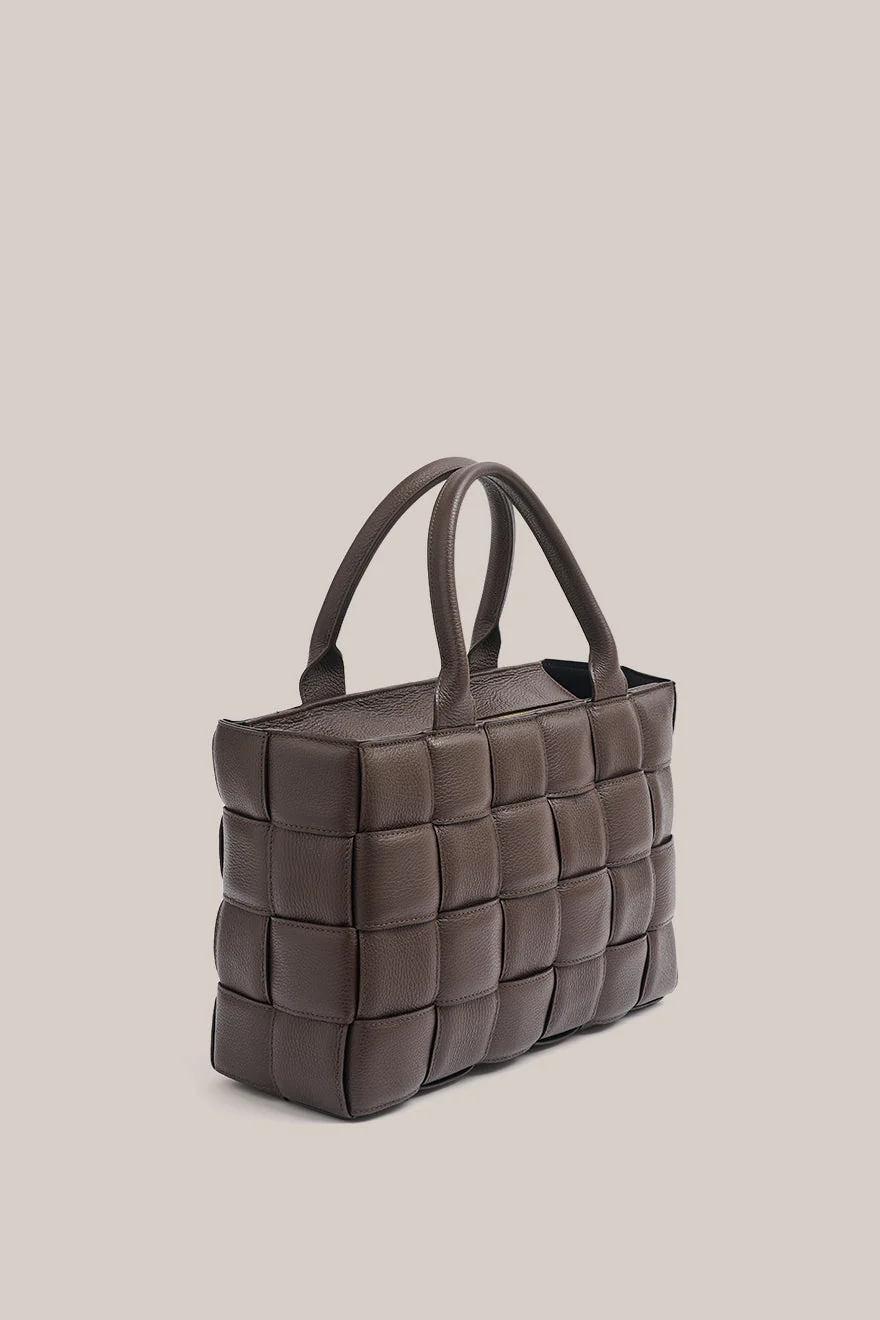 Margot XL Dark Chocolate Woven Tote - Image 3