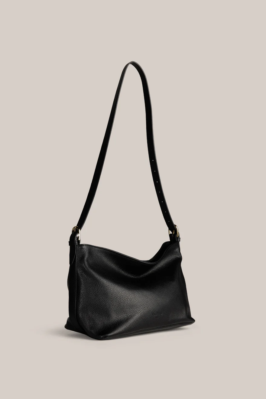 Pebbled Leather Crossbody Strap Black - Image 4