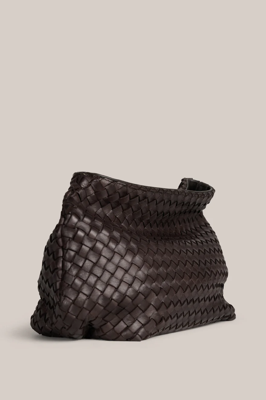 Piper Woven Dark Chocolate Clutch - Image 4