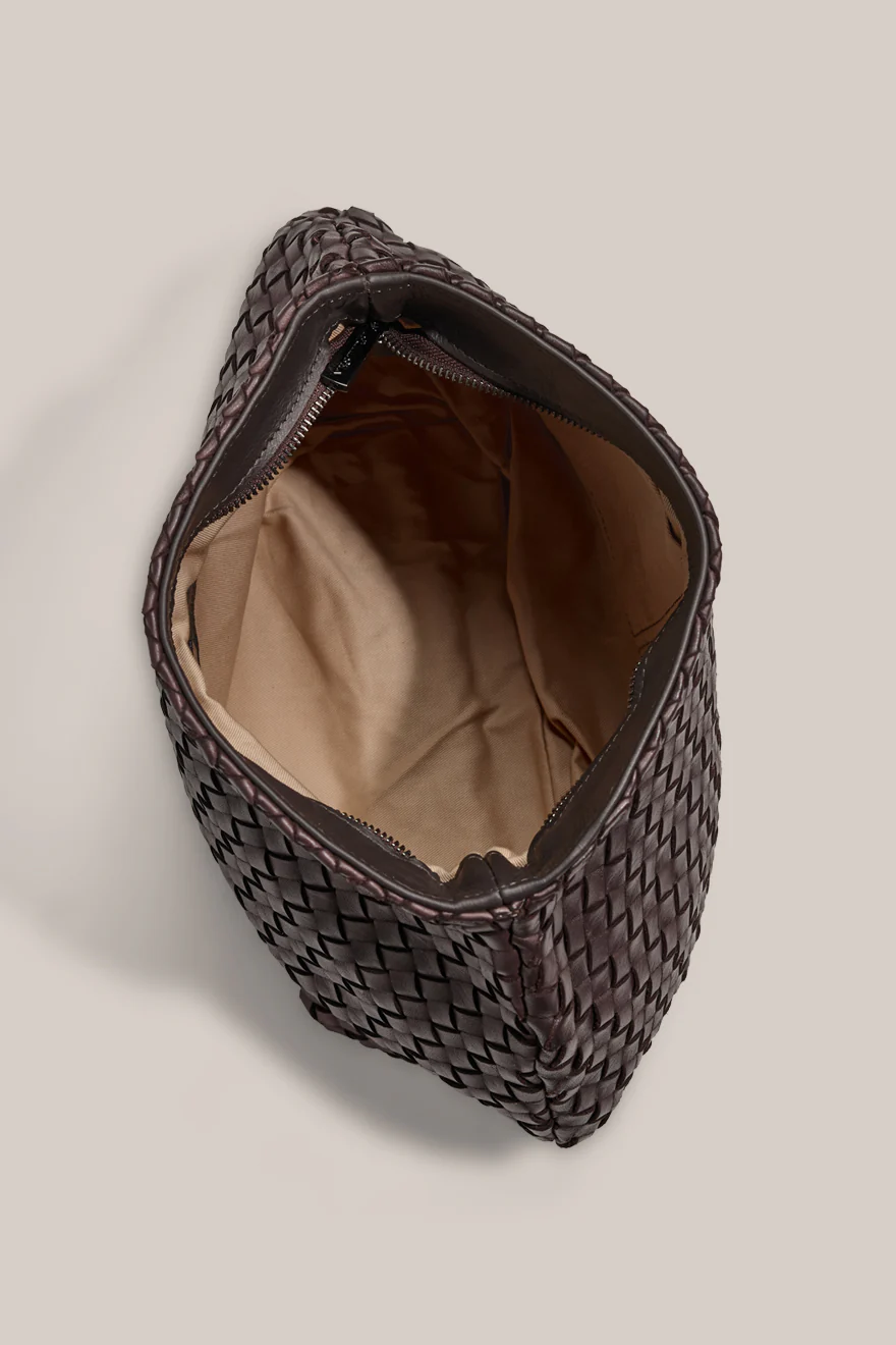 Piper Woven Dark Chocolate Clutch - Image 5