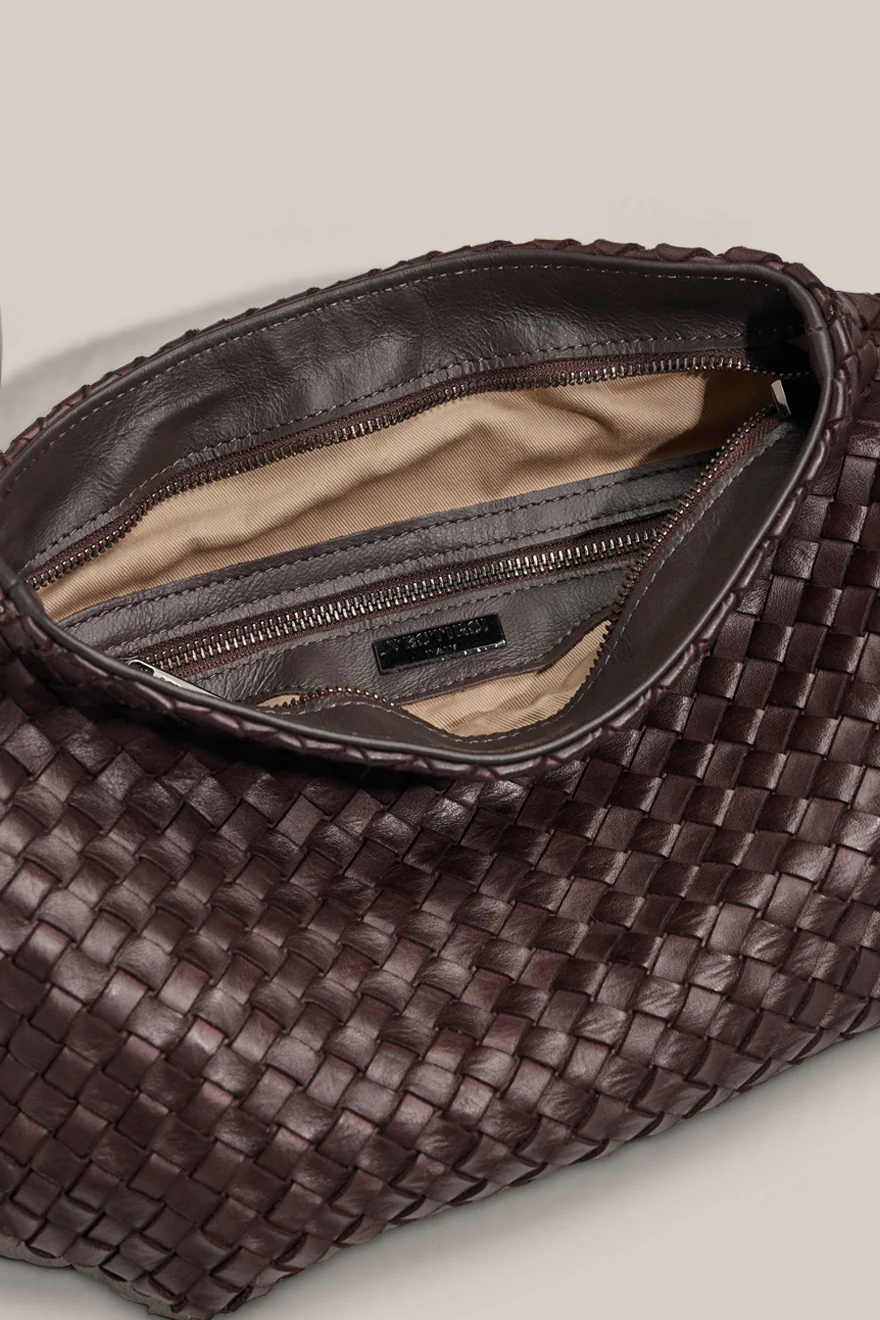 Piper Woven Dark Chocolate Clutch - Image 7