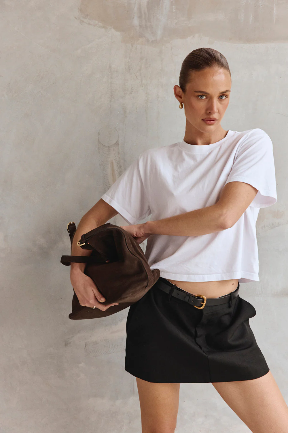 Savannah Dark Chocolate Suede Hobo Bag - Image 3