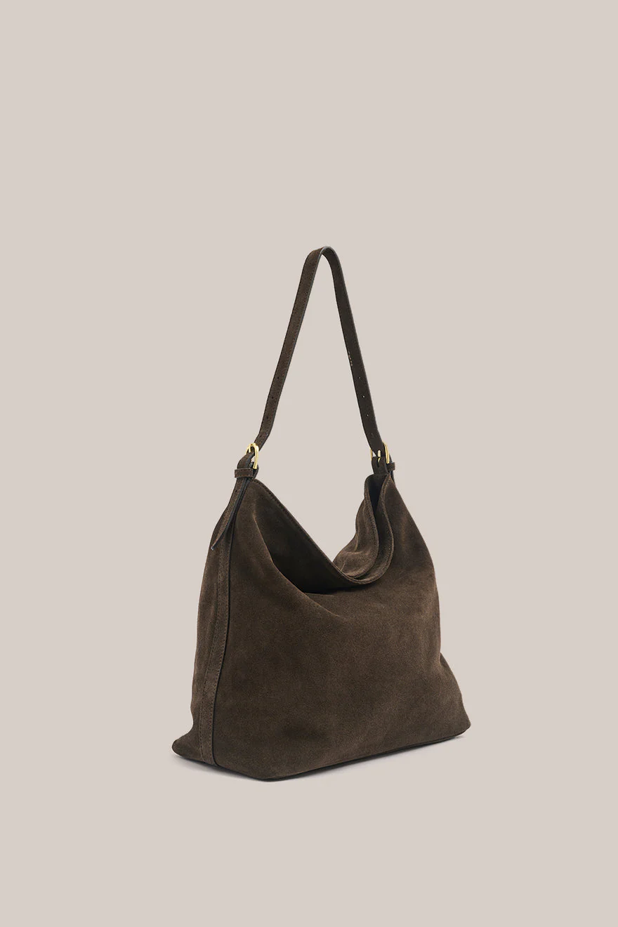Savannah Dark Chocolate Suede Hobo Bag - Image 4
