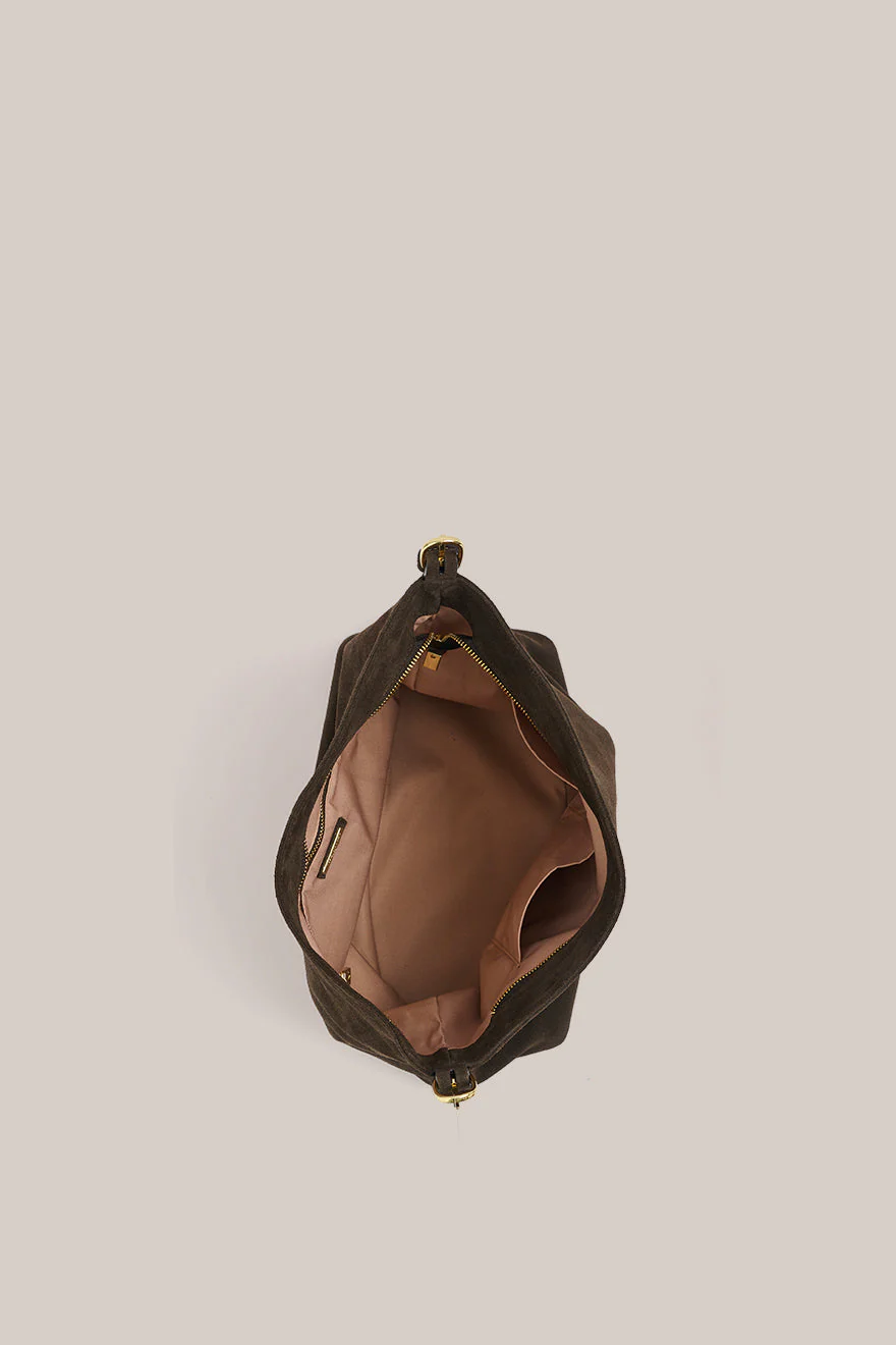 Savannah Dark Chocolate Suede Hobo Bag - Image 5