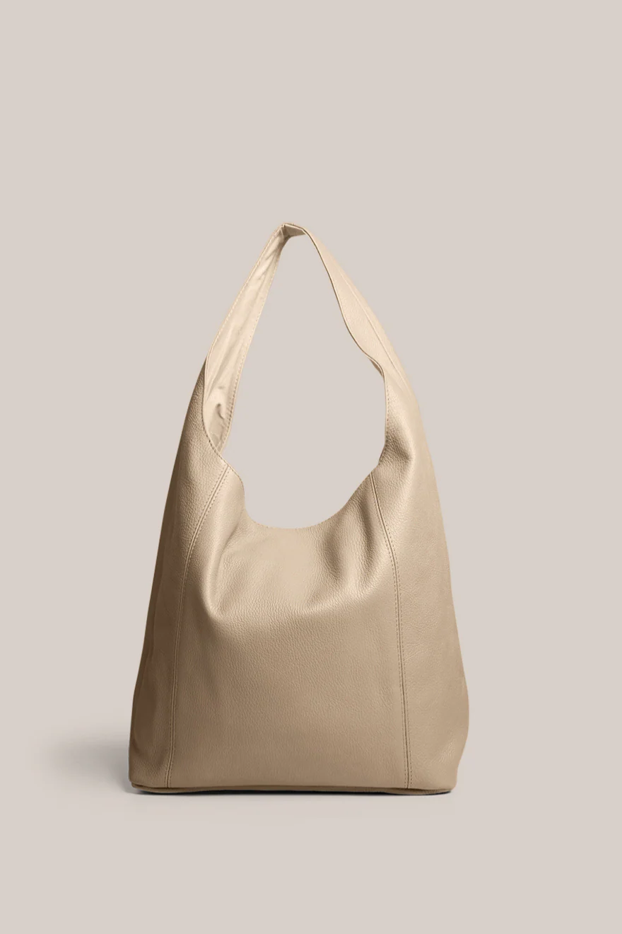 Scarlett 2.0 Beige Leather Hobo - Image 5