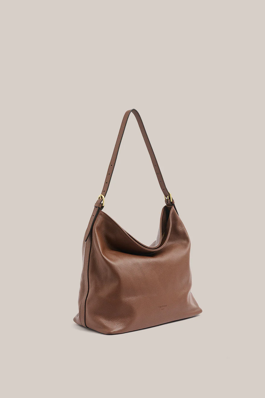 Serena Mocha Leather Hobo Bag - Image 5