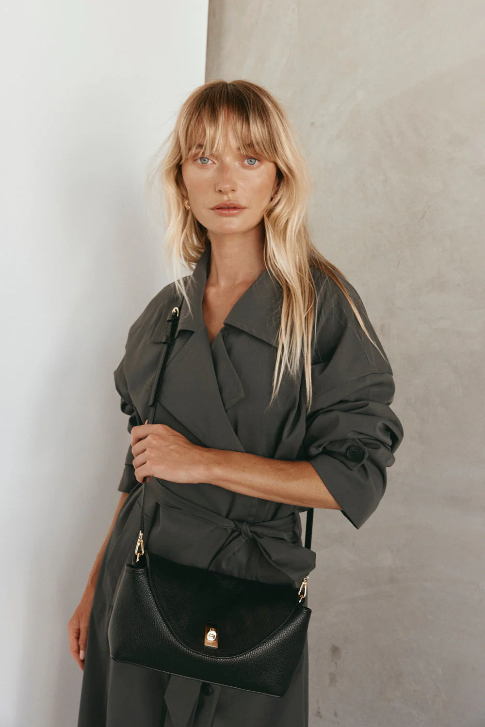Sloane Black Leather Crossbody Clutch - Image 5