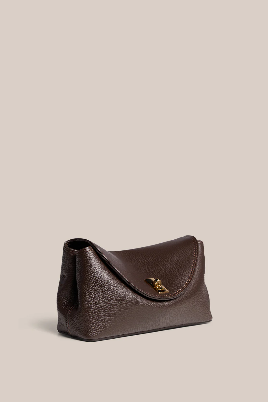 Sloane Dark Chocolate Leather Crossbody Clutch - Image 4