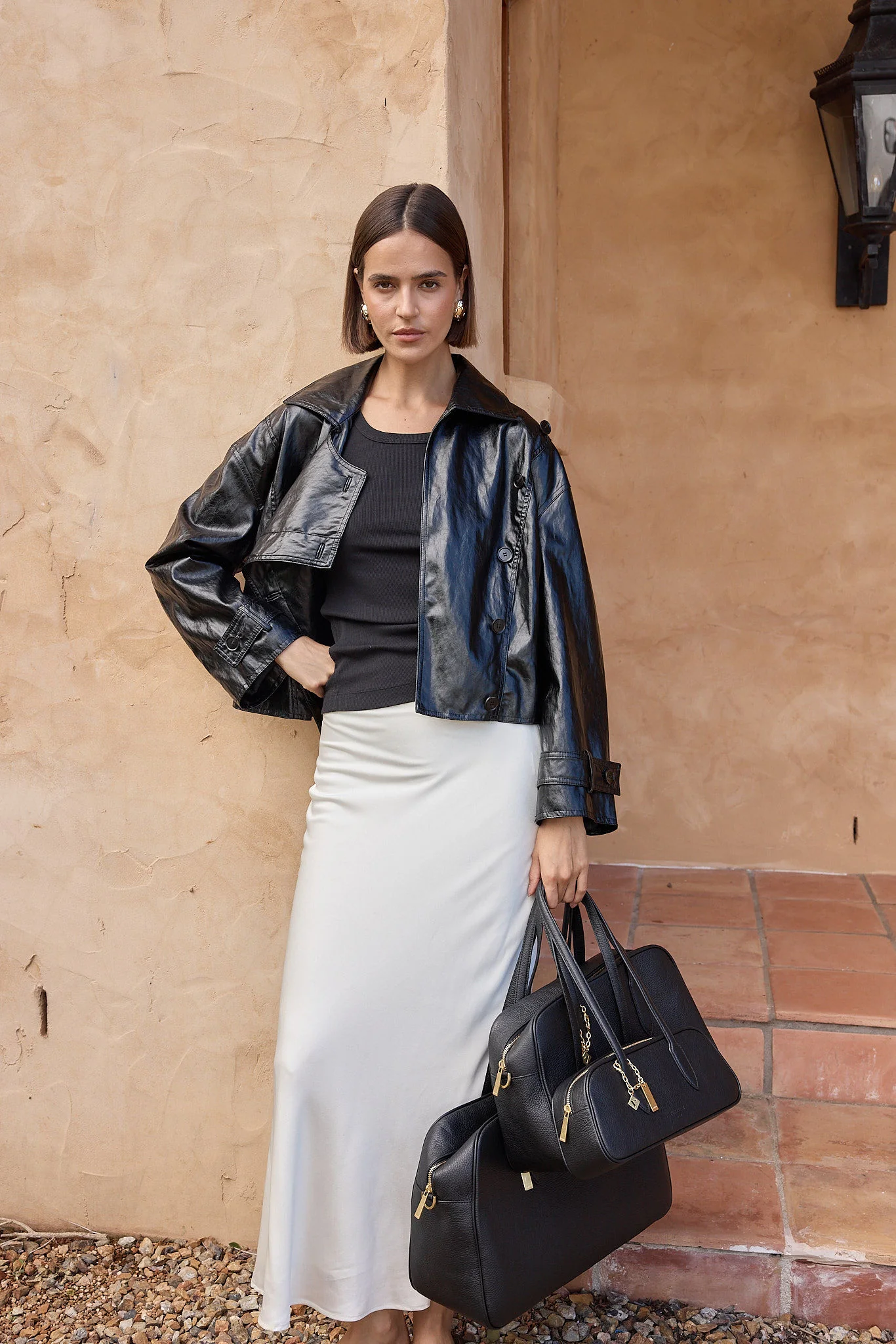 Vera Black Large Bowler Bag - Image 7