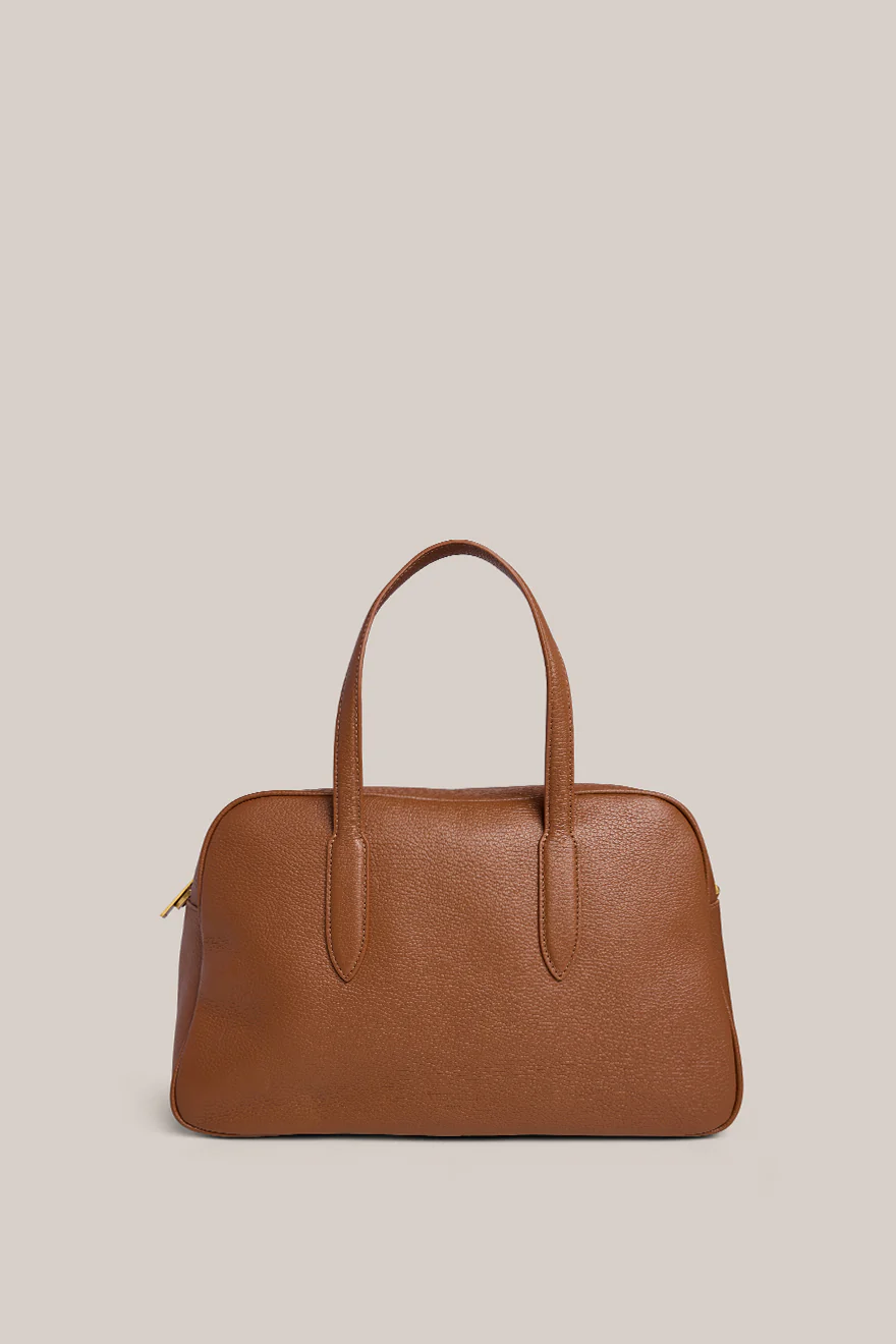 Vera Cognac Medium Bowler Bag - Image 4