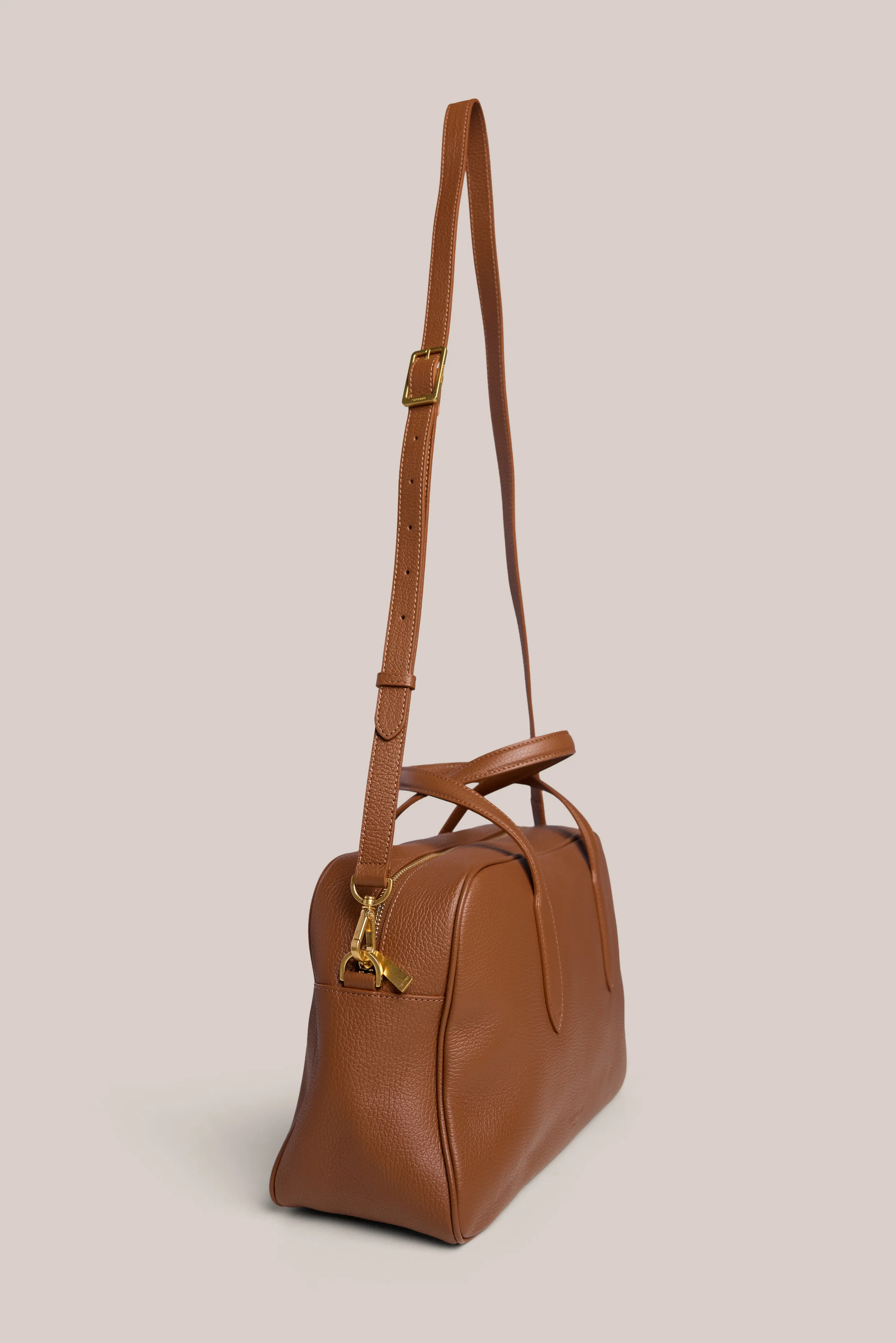 Vera Cognac Medium Bowler Bag - Image 6